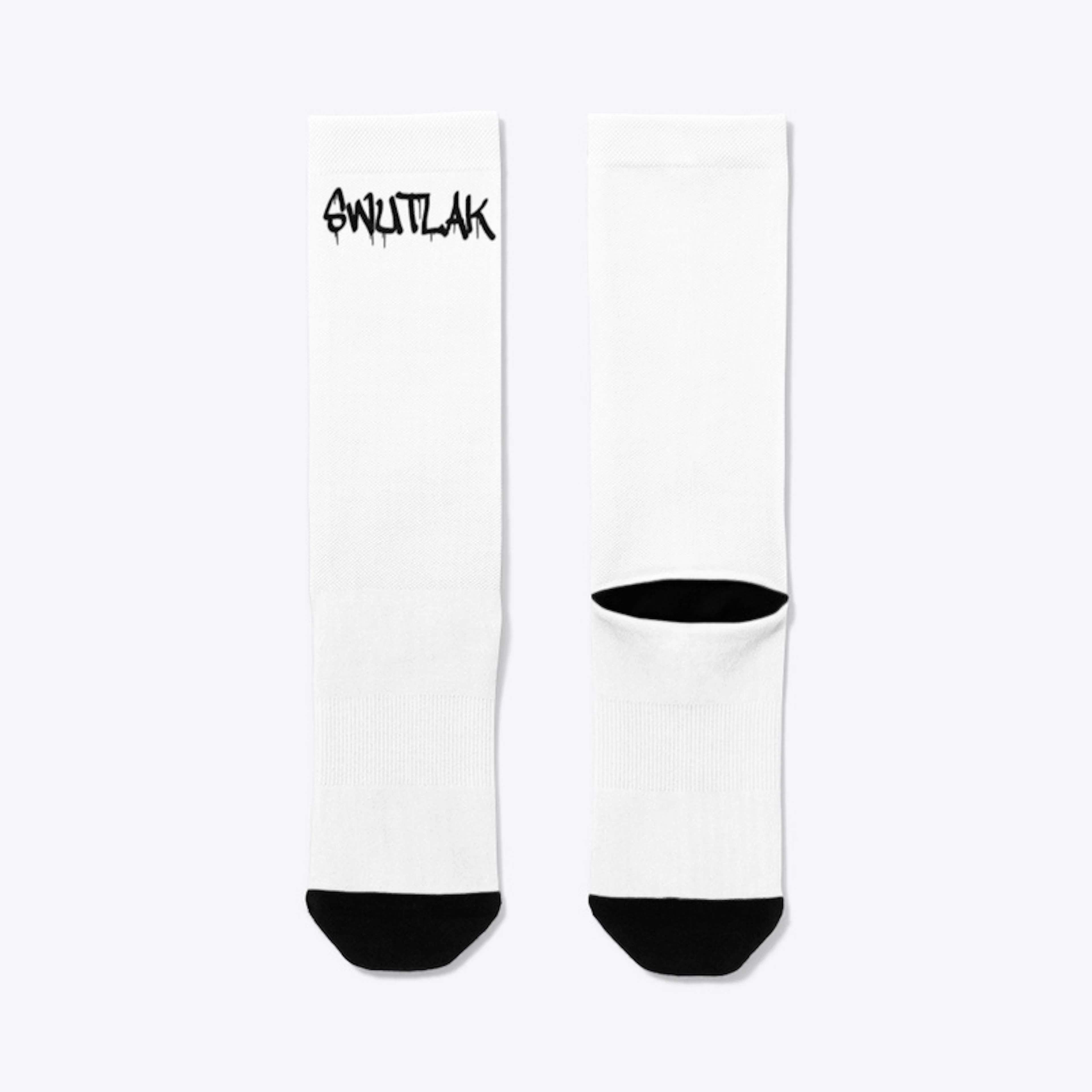 Swutlak crew socks black print