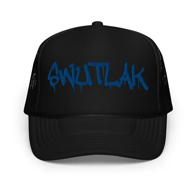 swutlak foam trucker hat blue print 